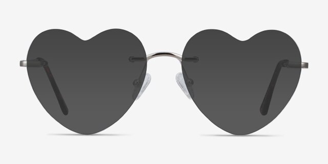 Amore Silver MetalEyeglass Frames from EyeBuyDirect, with Tinted Lenses