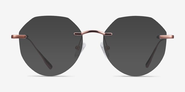 Sahar Rose Gold MetalEyeglass Frames from EyeBuyDirect, with Tinted Lenses