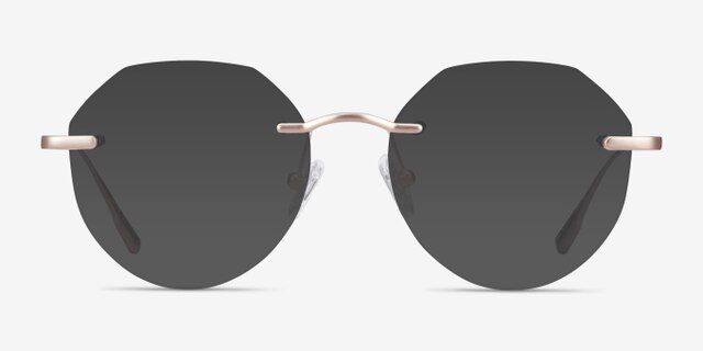 Sahar Gold MetalEyeglass Frames from EyeBuyDirect, with Tinted Lenses