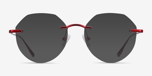 Sahar Red MetalEyeglass Frames from EyeBuyDirect, with Tinted Lenses