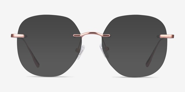 Lisa Rose Gold MetalEyeglass Frames from EyeBuyDirect, with Tinted Lenses