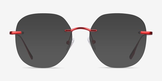 Lisa Red MetalEyeglass Frames from EyeBuyDirect, with Tinted Lenses