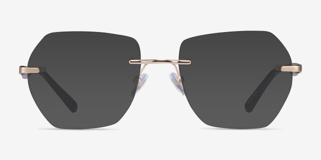 Finsbury Light Gold AcetateEyeglass Frames from EyeBuyDirect, with Tinted Lenses