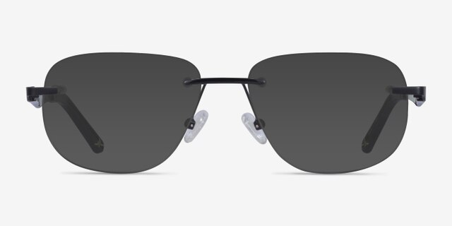 Reactor Black MetalEyeglass Frames from EyeBuyDirect, with Tinted Lenses