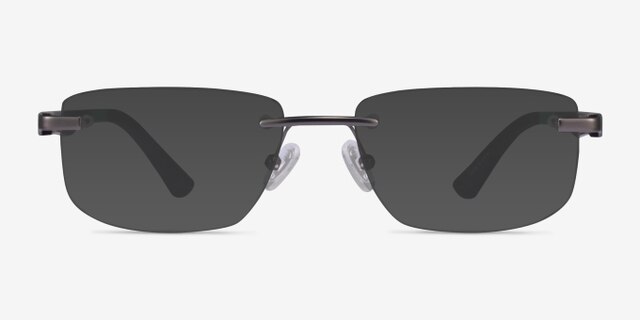 Turbine Matte Gunmetal MetalEyeglass Frames from EyeBuyDirect, with Tinted Lenses