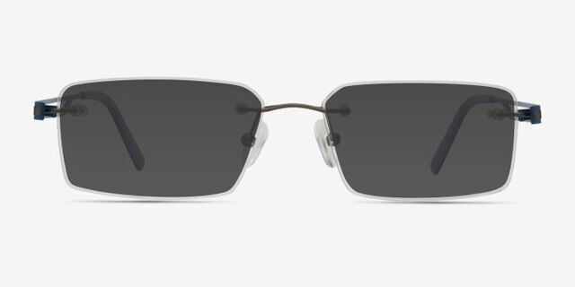 Quantum Gunmetal MétalMontures de lunettes de vue d'EyeBuyDirect, Avec des Verres Teintés