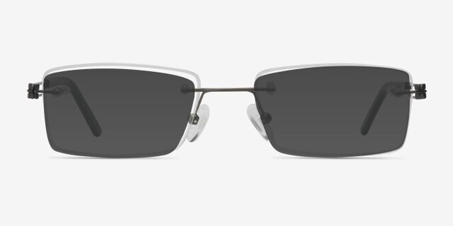 Jeremiah Gunmetal MetalEyeglass Frames from EyeBuyDirect, with Tinted Lenses