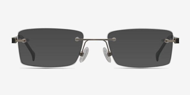 Pyramids Silver MetalEyeglass Frames from EyeBuyDirect, with Tinted Lenses