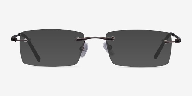 Percy Gunmetal MetalEyeglass Frames from EyeBuyDirect, with Tinted Lenses