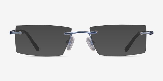 Primo Bleu MétalMontures de lunettes de vue d'EyeBuyDirect, Avec des Verres Teintés