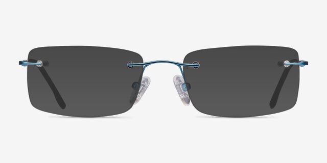 Woodrow Bleu MétalMontures de lunettes de vue d'EyeBuyDirect, Avec des Verres Teintés