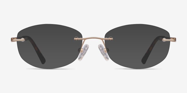 Athena Gold MetalEyeglass Frames from EyeBuyDirect, with Tinted Lenses