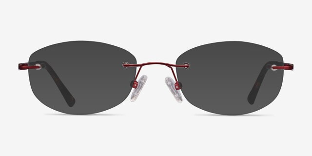 Athena Red MetalEyeglass Frames from EyeBuyDirect, with Tinted Lenses