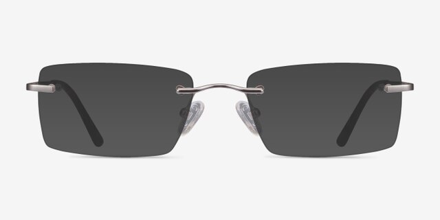 Enterprise Silver MetalEyeglass Frames from EyeBuyDirect, with Tinted Lenses