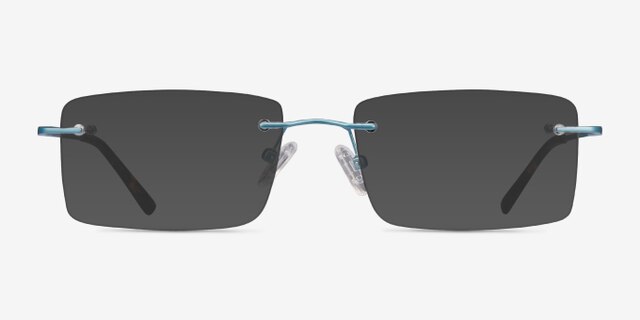 Evolve Blue MetalEyeglass Frames from EyeBuyDirect, with Tinted Lenses