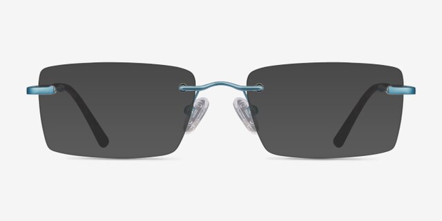 Bold Blue MetalEyeglass Frames from EyeBuyDirect, with Tinted Lenses