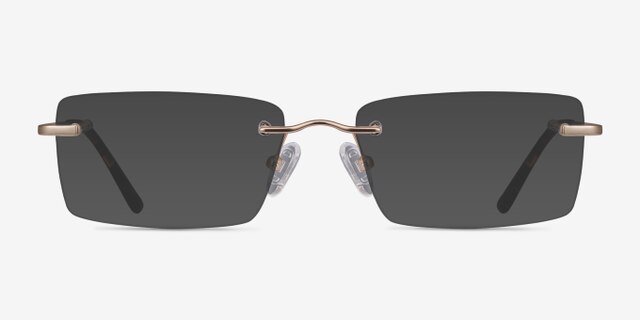 Bold Gold MetalEyeglass Frames from EyeBuyDirect, with Tinted Lenses