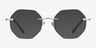Generous Matte Silver MétalMontures de lunettes de vue d'EyeBuyDirect, Avec des Verres Teintés