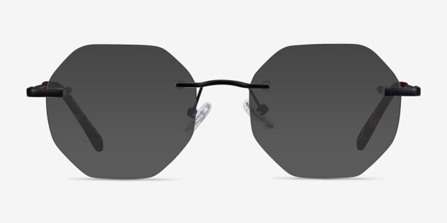 Generous Matte Black MetalEyeglass Frames from EyeBuyDirect, with Tinted Lenses