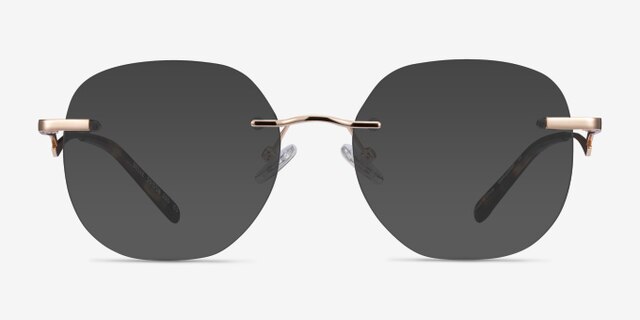 Belle Gold MetalEyeglass Frames from EyeBuyDirect, with Tinted Lenses
