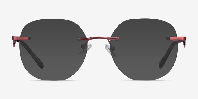 Belle Burgundy MetalEyeglass Frames from EyeBuyDirect, with Tinted Lenses