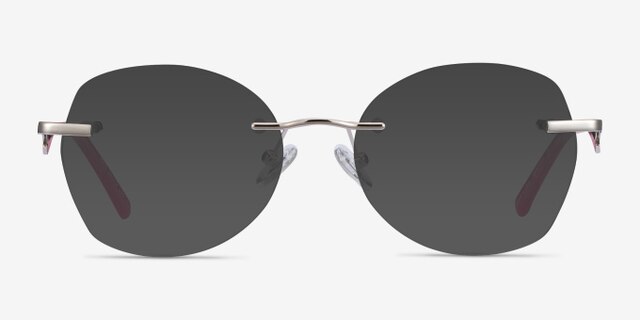 Ajar Silver MetalEyeglass Frames from EyeBuyDirect, with Tinted Lenses