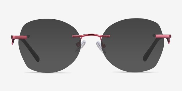 Ajar Raspberry MetalEyeglass Frames from EyeBuyDirect, with Tinted Lenses