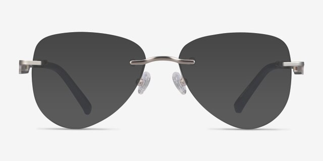 Ride Silver Light Gray MetalEyeglass Frames from EyeBuyDirect, with Tinted Lenses