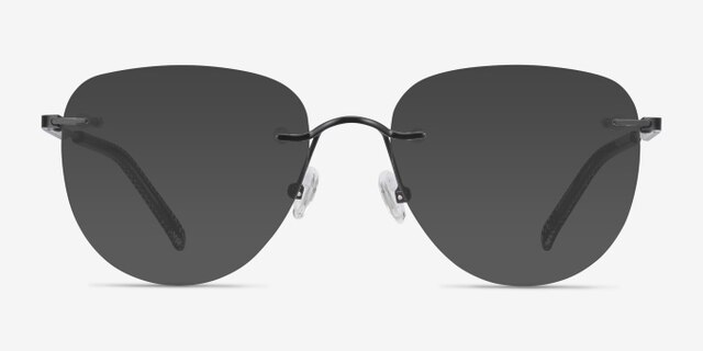Ritzy Black MetalEyeglass Frames from EyeBuyDirect, with Tinted Lenses