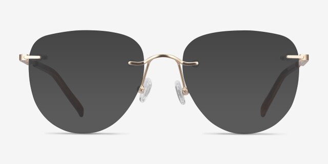 Ritzy Gold MetalEyeglass Frames from EyeBuyDirect, with Tinted Lenses