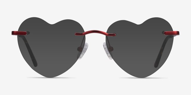 Amore Red MetalEyeglass Frames from EyeBuyDirect, with Tinted Lenses
