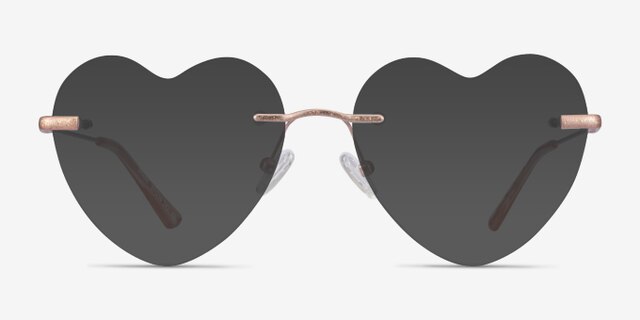 Spark Glitter Rose Gold MetalEyeglass Frames from EyeBuyDirect, with Tinted Lenses