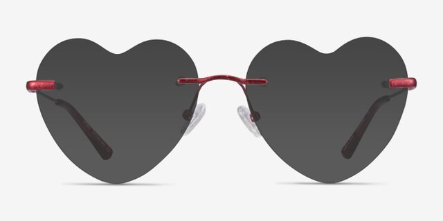Spark Glitter Red MetalEyeglass Frames from EyeBuyDirect, with Tinted Lenses