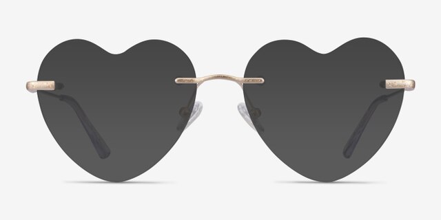 Spark Glitter Gold MetalEyeglass Frames from EyeBuyDirect, with Tinted Lenses