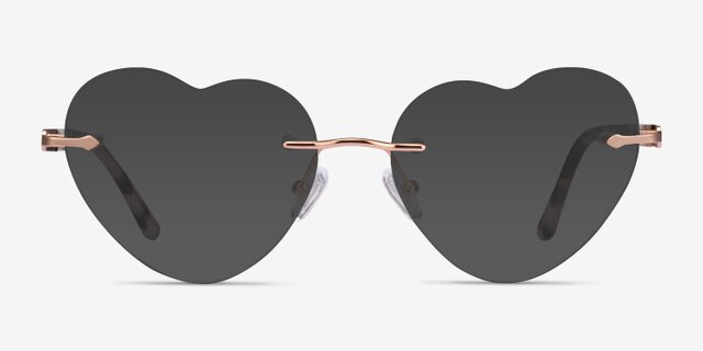 Poem Shiny Rose Gold MetalEyeglass Frames from EyeBuyDirect, with Tinted Lenses