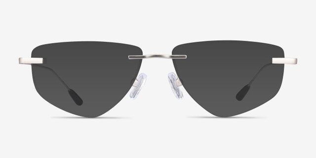 Phil Matte Silver MetalEyeglass Frames from EyeBuyDirect, with Tinted Lenses
