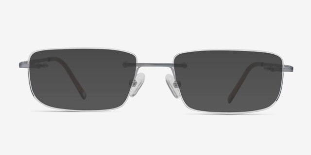 Port Gray TitaniumEyeglass Frames from EyeBuyDirect, with Tinted Lenses