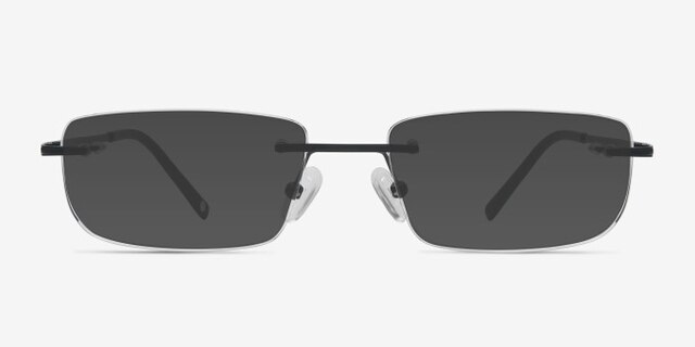 Port Black TitaniumEyeglass Frames from EyeBuyDirect, with Tinted Lenses