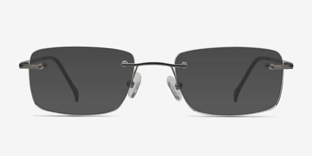 Lupin Silver TitaniumEyeglass Frames from EyeBuyDirect, with Tinted Lenses