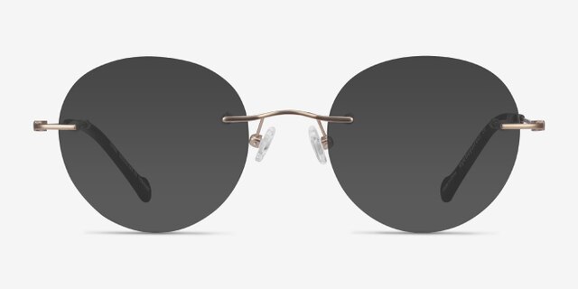 Shine Gold TitaniumEyeglass Frames from EyeBuyDirect, with Tinted Lenses