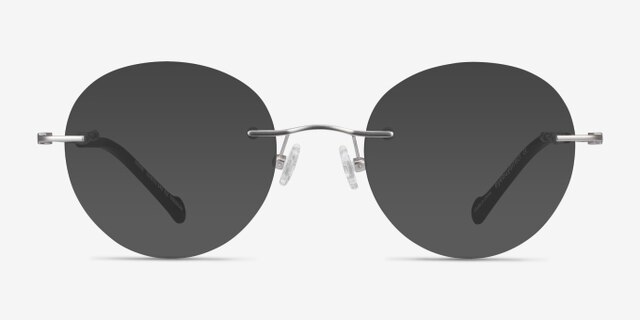 Shine Silver TitaniumEyeglass Frames from EyeBuyDirect, with Tinted Lenses
