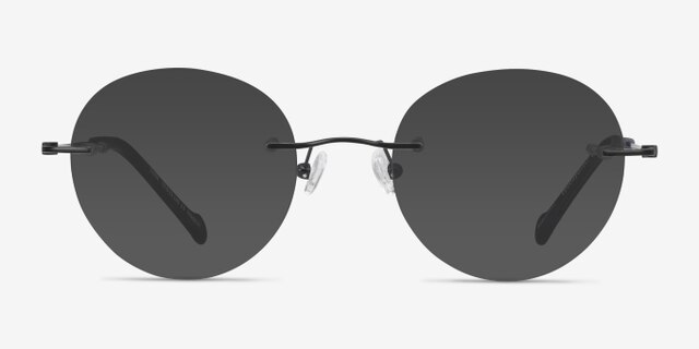 Shine Black TitaniumEyeglass Frames from EyeBuyDirect, with Tinted Lenses