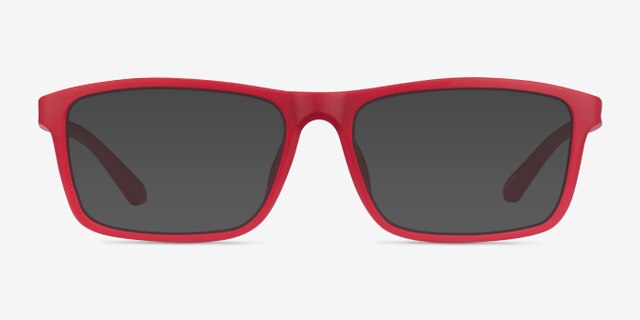 Team Matte Red PlastiqueMontures de lunettes de vue d'EyeBuyDirect, Avec des Verres Teintés
