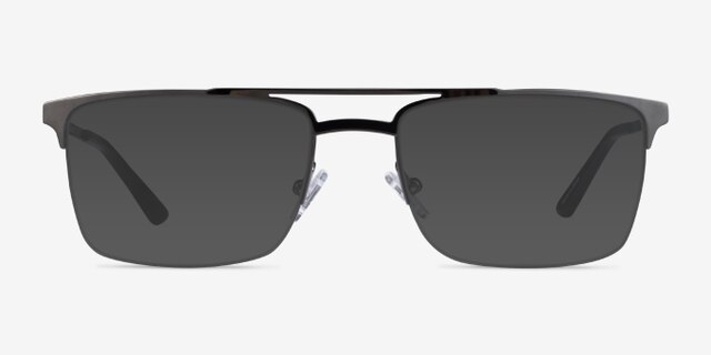 Huddle Gunmetal MétalMontures de lunettes de vue d'EyeBuyDirect, Avec des Verres Teintés