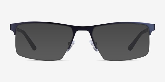 Interception Blue  Black MetalEyeglass Frames from EyeBuyDirect, with Tinted Lenses