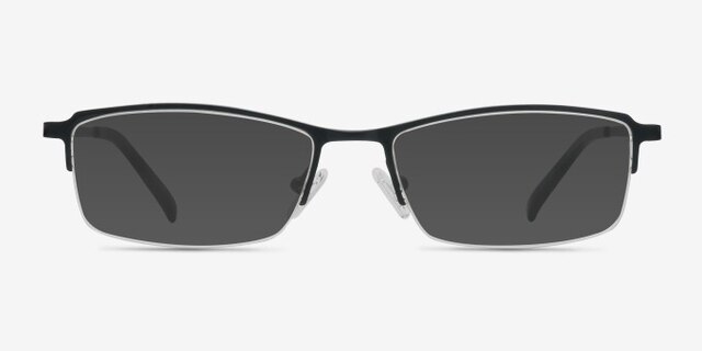 Hatch Black TitaniumEyeglass Frames from EyeBuyDirect, with Tinted Lenses