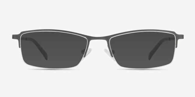 Hatch Gunmetal TitaniumEyeglass Frames from EyeBuyDirect, with Tinted Lenses