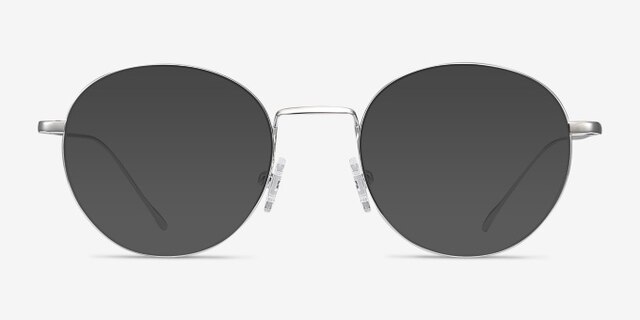 Aegis Silver TitaniumEyeglass Frames from EyeBuyDirect, with Tinted Lenses