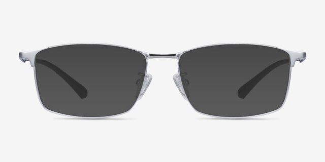 Constant Silver TitaniumEyeglass Frames from EyeBuyDirect, with Tinted Lenses