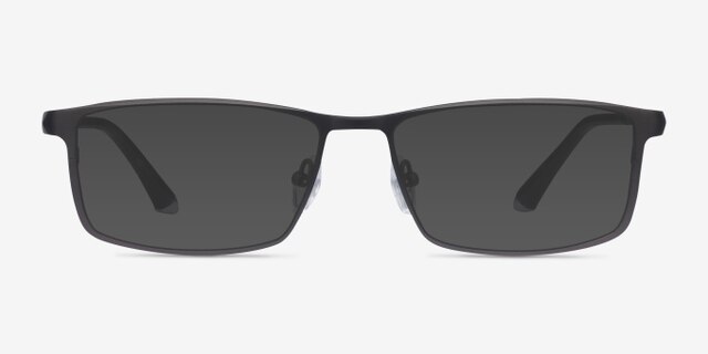 Driven Gunmetal TitaniumEyeglass Frames from EyeBuyDirect, with Tinted Lenses